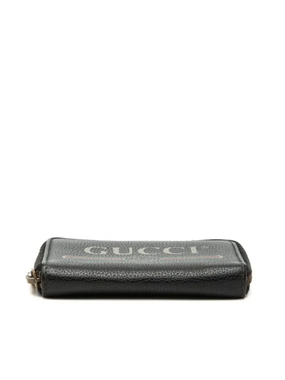 Gucci Interlocking GG Logo Zip Around Coin Purse Black Leather - Picture 3 of 5
